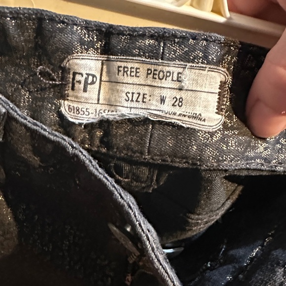 Free People Shimmering Black Denim - Picture 2 of 4